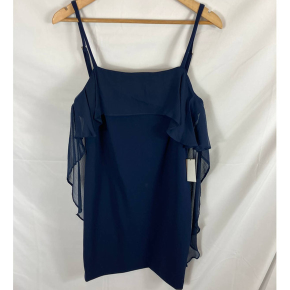 NWT DKNY Chiffon Cape Sleeveless Sheath Dress size 8 - Picture 2 of 3